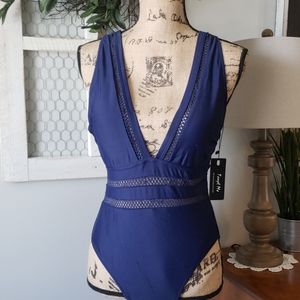 Tempt Me One piece navy blue swimsuit size medium